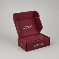 Boîte à courrier en papier bordeaux personnalisée, pliable, emballage cadeau, carton avec impression de logo pour la vente au détail de cosmétiques