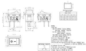 Kcd1 2 पिन काले छोटे रॉकर स्विच kcd1 6a 125v 10a 250v 10x15mm 15x21 मिमी नायलॉन नाव आकार स्विच - Product Image 5