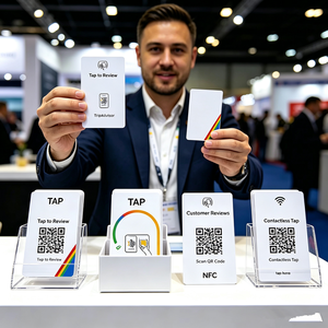 Carte intelligente NFC personnalisée en PVC, étanche, 13,56 MHz, RFID programmable, pour avis numériques d'entreprise, menu, réseaux sociaux, code QR - Product Image 3