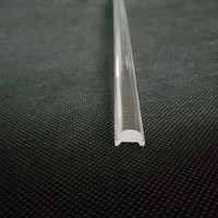 Lentille de lumière linéaire LED en acrylique optique en plastique extrudé PMMA, profil linéaire en acrylique PMMA pour l'éclairage