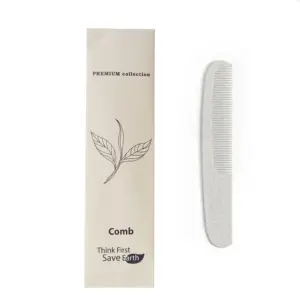 Individually packaged disposable plastic hotel comb with stone Paper Package for Hotel Aminities