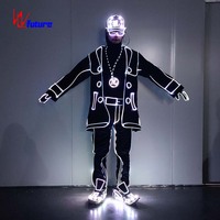 Tenue lumineuse LED à fibres optiques Cyber Hip Hop pour spectacle sur scène, soirée en boîte de nuit, performance de danse, événement, cosplay