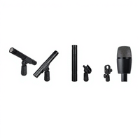 Microphone de batterie à condensateur dynamique personnalisable AIDI, options sans fil/filaire, éclairage RGB, design portable et léger