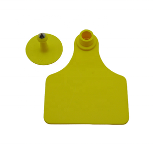 Jaune 75x65mm Bétail Oreille Étiquettes Moyen En Plastique Bétail Identification Boucle D'oreille Étiquette Billet Vache Veau Animal Tag - Product Image 1