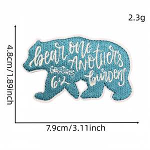 Parche Bordado Termoadhesivo con Diseño de Mondrian <span class=keywords><strong>Verde</strong></span>, Frases en Inglés, Palabras, Wifi, Opciones de Joyería, Oso, para Decoración de Ropa y Bolsos - Product Image 3