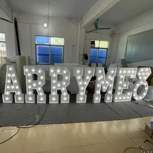 결혼식 훈장을위한 사용자 정의 사랑 편지 LED 큰 marquee 편지 led 빛 위로 표시