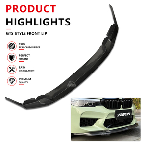 Divisor de Labio Delantero de 3 Piezas Estilo GTS de Fibra de Carbono Real para <span class=keywords><strong>BMW</strong></span> M5 F90 Pre-LCI Sedán, Spoiler Inferior de Parachoques <span class=keywords><strong>2018</strong></span>+ - Product Image 3