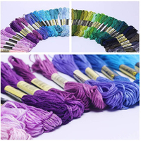 Motif de crochet pour collier et porte-chemise, Matériel de tissage au crochet, Aiguilles et fils à broder au point de croix, Couleurs arc-en-ciel fines