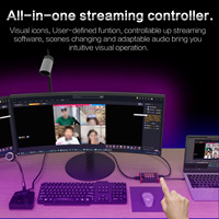Honcam Carte de capture pour Switch 4K 30HZ Video PS5 XBOX Stream Deck avec contrôleur à 12 touches macro