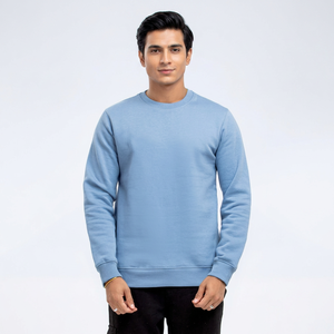 Sudadera de algodón y poliéster de alta calidad para hombre, superventas, diseño de cuello redondo con hombros caídos, logotipo personalizado ligero, envío DDP - Product Image 1