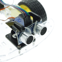 Kits STEM OKY5011 HC-SR04 Voiture robot intelligente à évitement d'obstacles Jouet de voiture RC 2 roues motrices