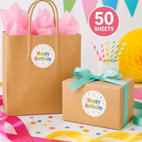 Étiquettes cadeaux d'anniversaire personnalisées, autocollants adhésifs en papier, étiquettes de scellage pour emballages cadeaux, cadeaux de fête