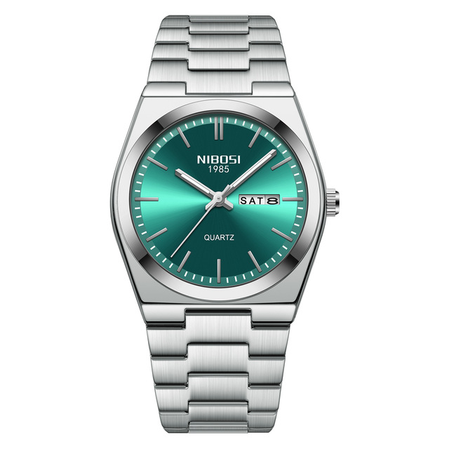 Luxury Brand NIBOSI 2658 Stainless Steel Waterproof Business Style Mens Quartz Watch with Calendar