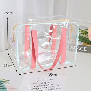 PVC Makeup <b>Bag</b> Custom Eco-friendly Waterproof <b>Transparent</b> Clear with Handle Convenient Shopping Cosmetic <b>Bag</b> - Product Image 4