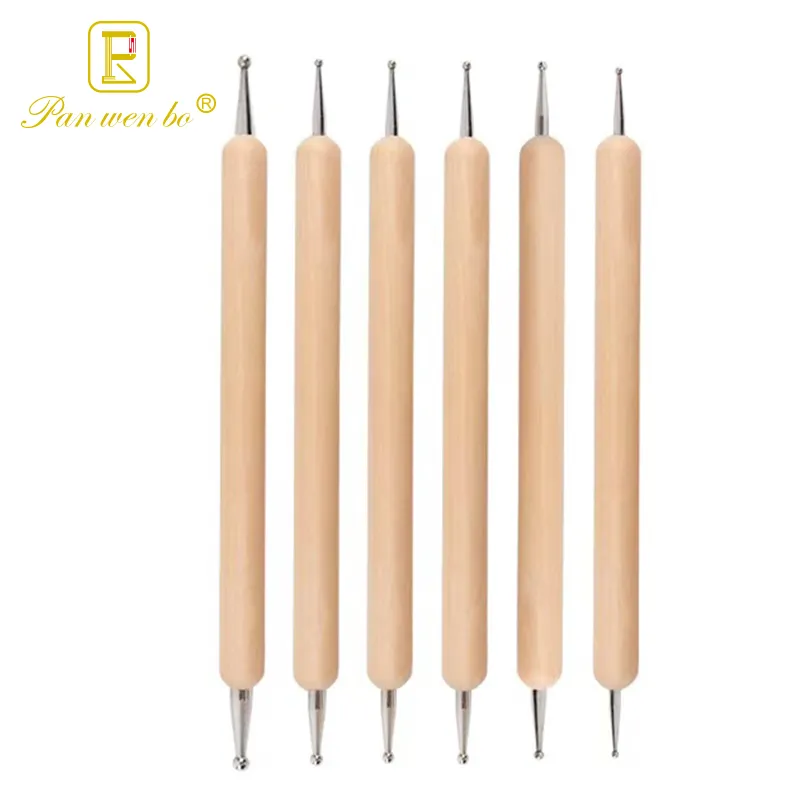 6 Pcs Wood Dotting Tools for Painting Drawing Multiuse Dot Painting Tools for Creative Nail Art Rock Painting
