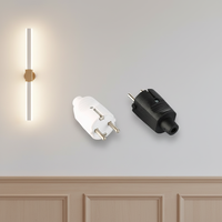 Prise mâle européenne 2P+T avec mise à la terre 16A 250V, connecteur électrique Schuko de haute qualité en matériau PP, réutilisable