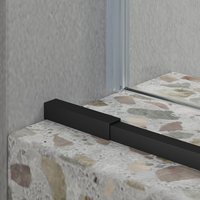 Porte de douche en verre sans cadre rectangulaire moderne, glissière en acier inoxydable brossé, rail tubulaire, verre trempé revêtu de 8 mm, salle de bain, hôtel