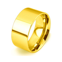 Vintage Simply Blank vergoldete Ringe für Männer Frauen Edelstahl Big Wide Hot Sale Punk Schmuck