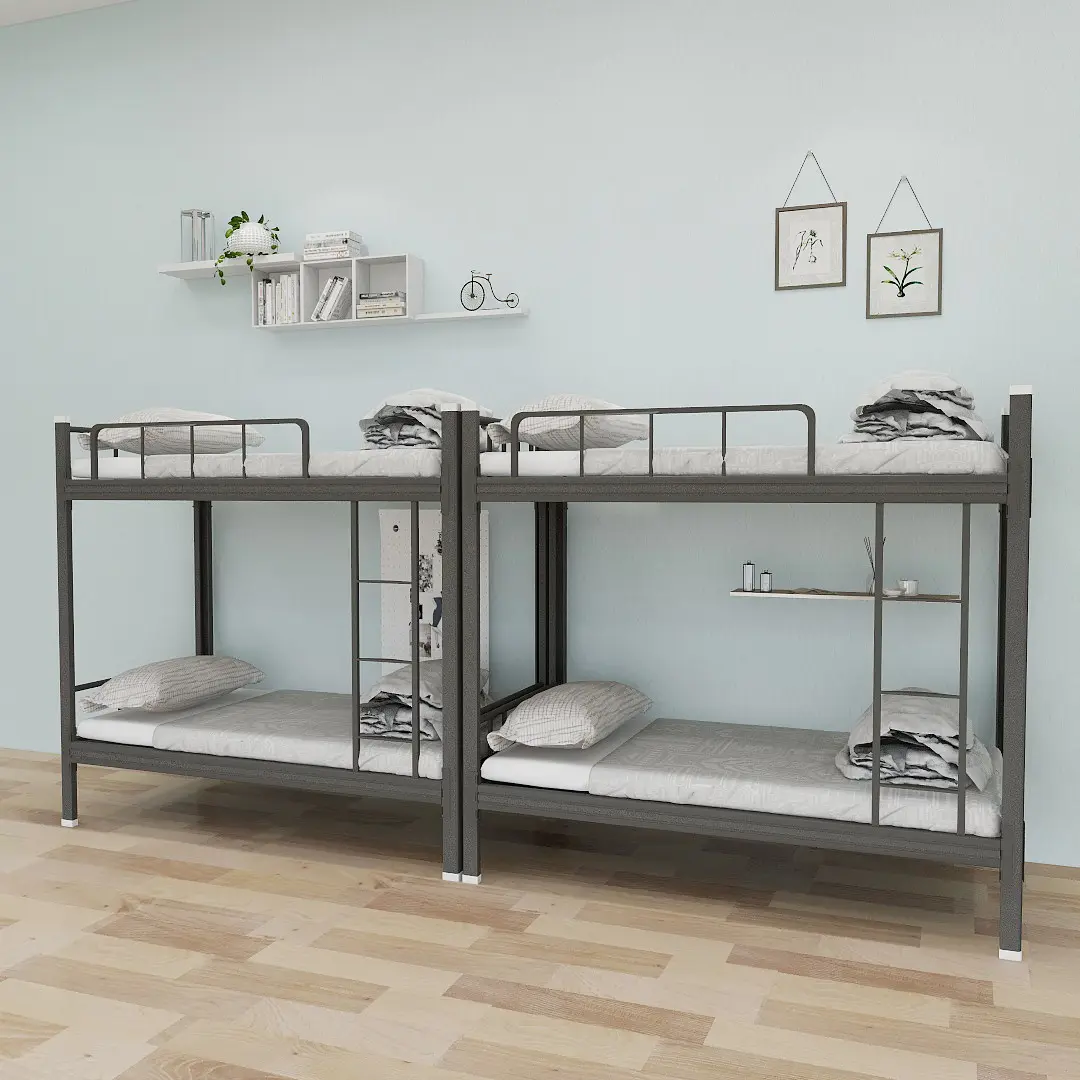 Steel double layer bunk bed steel used bunk bed twin-over-full metal bunk bed lit superpose