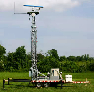 Torre di Telecomunicazione in Acciaio Antiruggine Montata su Rimorchio, Superficie Zincata a Caldo per Servizio di Segnalazione Stradale Rurale - Product Image 1