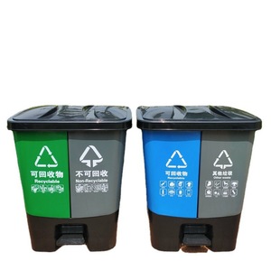 Foot Operated Dual Compartment Recycling <b>Bin</b> <b>20L</b> Kitchen Waste Sorting Indoor Outdoor Use - Product Image 4