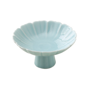 Juego de platos de porcelana con forma de flor y base alta para frutas y aperitivos, estilo chino moderno, para uso doméstico y fiestas. - Product Image 5