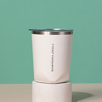 Mug à café simple et portable en acier inoxydable à double paroi isolé sous vide de 300 ml avec couvercle