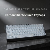 [Carbon-Fiber-Textured Keycaps] Cross-Border Best-Seller Made in China for English Japanese Russian and Korean PC Keyboards