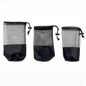Custom Drawstring Bag, Black Mesh Bag, Suitable for Packaging Towels and <b>Bath</b> Towels, Available in Multiple Sizes, Nylon - Product Image 2