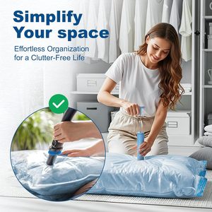 Sacs de rangement sous vide, sacs de compression pour économiser de l'espace, sacs sous vide pour vêtements, oreillers, couettes, couvertures, literie, lot de 8 pour le voyage - Product Image 4