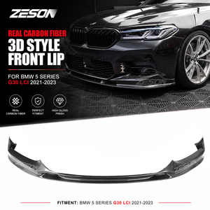 ลิ้นกันชนหน้าคาร์บอนไฟเบอร์แท้ แบบ 3 มิติ สำหรับ BMW ซีรีส์ 5 G30 G38 LCI <span class=keywords><strong>M</strong></span> <span class=keywords><strong>Sport</strong></span> ปี 2021-2023 ชุดแต่งกันชนหน้า - Product Image 1