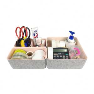 Hot Sell Colorful Multifunctional Felt Storage Organizer Office <b>Desktop</b> Item Storage Box Felt Storage - Product Image 2