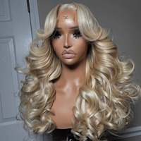 # Perruques de cheveux humains blondes 613 Body Wave avec dentelle frontale HD 5x5 13x4, pré-coupées et pré-épilées, prêtes à porter