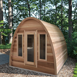 Sauna extérieur à vapeur pour usage domestique avec chauffage électrique/poêle à bois - Product Image 1