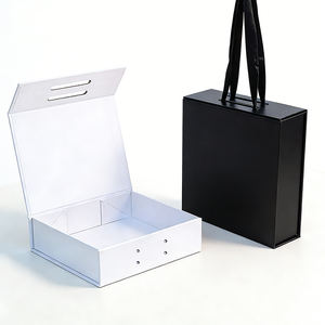 Foldable Magnetic Closure Eco-Friendly Gift <b>Box</b> with Handle Glossy Lamination & Embossing High-End Gifting Packaging - Product Image 1