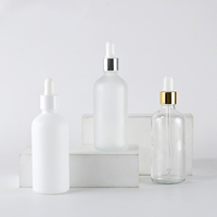 Bouteille en verre et opale vide Offre Spéciale de 100ml avec compte-gouttes pour emballage de soins de la peau cosmétique d'huile essentielle