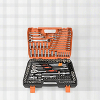 Jeu de clés à cliquet et douilles 108 pièces pour réparation automobile, personnalisable, support OEM, en acier au carbone finition chromée
