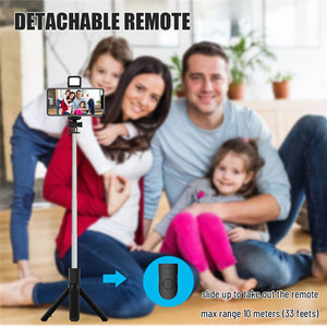 Venta al por mayor S03S trípode de <span class=keywords><strong>Viaje</strong></span> Luz de relleno Selfie Stick portátil Smartphone Flexible Selfie Stick para <span class=keywords><strong>viaje</strong></span> con LED - Product Image 5