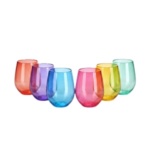 Vaso de Vidrio Transparente con Borde Rojo y Logotipo Personalizado, Moderno, para Vino Tinto, Herramienta Elegante para Degustación de Vinos, con Capacidad de 401-500 ml - Product Image 1
