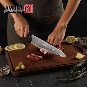 มีดทำครัวเชฟ 9 นิ้ว ผลิตจากเหล็กกล้าคาร์บอนสูง ดามัสกัส VG10 แบบญี่ปุ่น พร้อมด้ามจับคาร์บอนไฟเบอร์ - Product Image 2