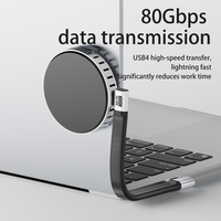 Kabel Fleksibel Tipe-C Male-Male USB4 Mendukung Pengisian Cepat 240W Transfer 80Gbps Kabel FPC Kompatibilitas 16K Komputer Thunderbolt