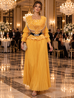 Ensemble de vêtements pour femmes Miyaki, élégant, à franges, à volants, à manches carrées, col carré, plissé, deux pièces, décontracté, grande taille
