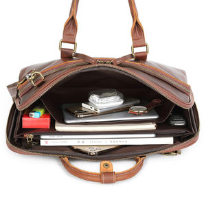 Sac à main pour homme Andong en cuir de vachette rétro pour ordinateur portable de 15,6 pouces, sac à bandoulière pour homme, sac messager en cuir Crazy Horse - Product Image 6
