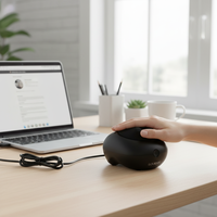 Mini masseur USB léger, appareil de massage des paumes et des mains, 3 rouleaux, masseur électrique portable rose/noir, minuterie 10 minutes, bureau