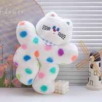 Peluche à pois douce et moelleuse, poupée colorée à pois, lapin, chat, rose, blanc, OEM, ODM, personnalisable, vente en gros