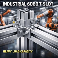 Profilé en aluminium à fente en T industriel 6060, alliage 6063 T5, pour cadre de machine lourde et postes de travail
