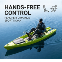 Kayak certifié de 13 pieds (4 m) avec propulsion à pédales, double hélice, skiff océanique pour trois personnes, canoë de pêche motorisé avec GPS, bateau de pêche à la traîne