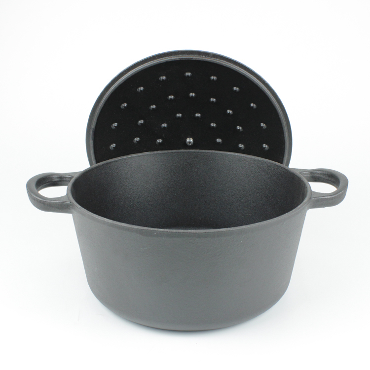 Pré-assaisonné En Fonte de grande taille Cuisine Faitout Cocotte