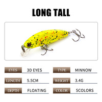 Nouveau petit 5.5cm 3.4g manivelle ensemble Mini bionique TopWater leurre manivelle appât Kit méné matériel de pêche pour bar truite eau douce