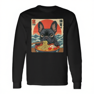 T-shirt à manches longues pour chien de race bouledogue français, motif nouilles ramen - Product Image 2